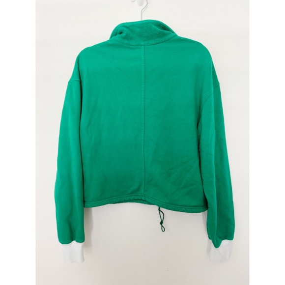 STAUD Half Zip Up Sweatshirt French Terry Clover Green S - Picture 4 of 8